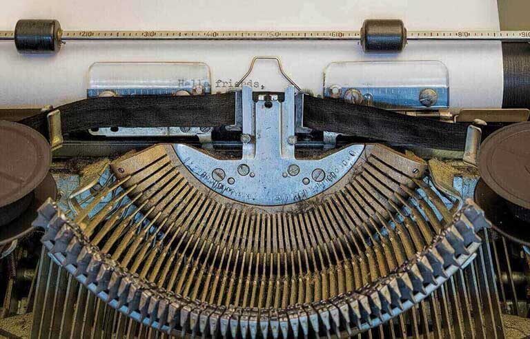 Typewriter image for nancy pelosi trump gaslighters at work stephanie sarkis Forbes article