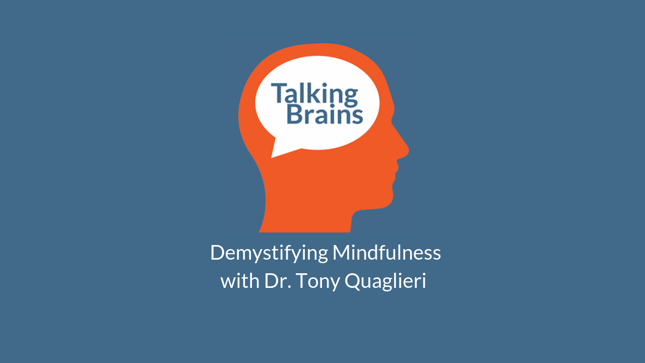 Talking Brains logo & image for Talking Brains Podcast Ep 24-Mindfulness-Anthony-Quaglieri